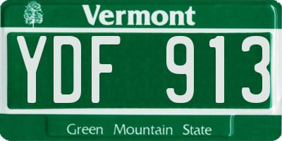 VT license plate YDF913