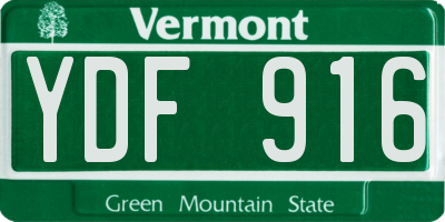 VT license plate YDF916
