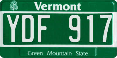 VT license plate YDF917