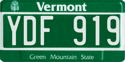VT license plate YDF919