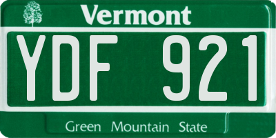 VT license plate YDF921