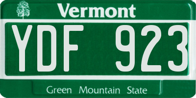 VT license plate YDF923
