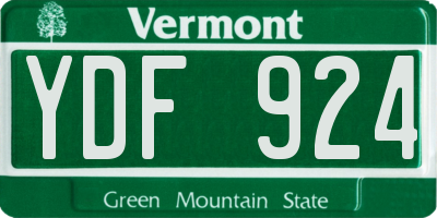 VT license plate YDF924