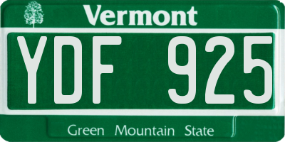VT license plate YDF925