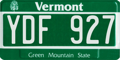 VT license plate YDF927