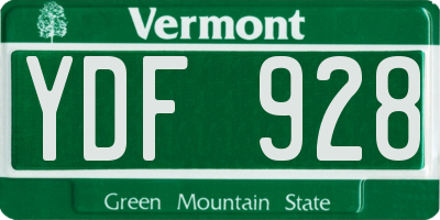 VT license plate YDF928