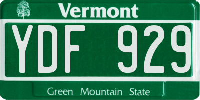 VT license plate YDF929