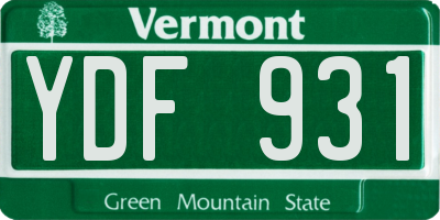 VT license plate YDF931