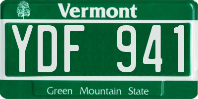 VT license plate YDF941