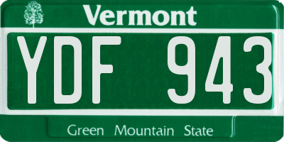 VT license plate YDF943