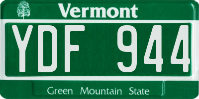 VT license plate YDF944