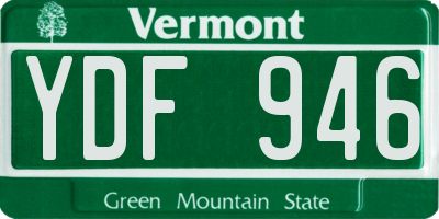 VT license plate YDF946