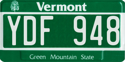 VT license plate YDF948