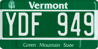 VT license plate YDF949