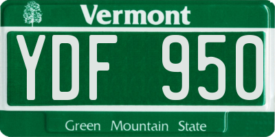VT license plate YDF950