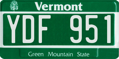 VT license plate YDF951