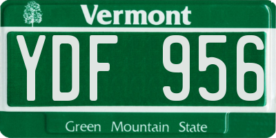 VT license plate YDF956