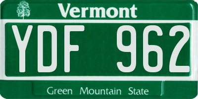 VT license plate YDF962