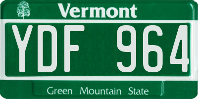 VT license plate YDF964