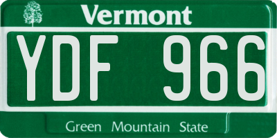 VT license plate YDF966