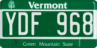 VT license plate YDF968