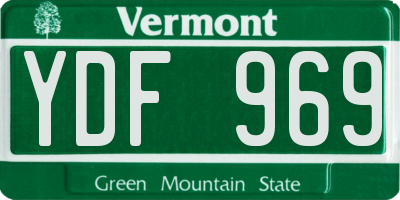 VT license plate YDF969