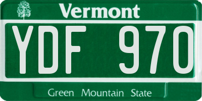 VT license plate YDF970