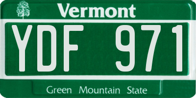 VT license plate YDF971