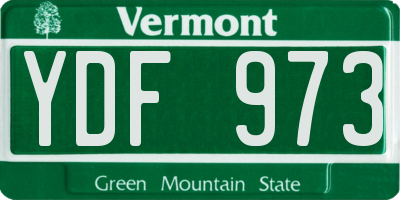 VT license plate YDF973