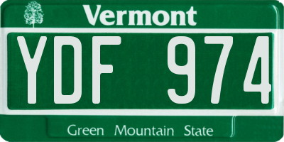 VT license plate YDF974