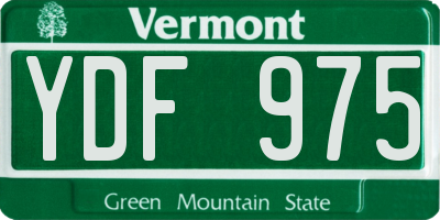 VT license plate YDF975
