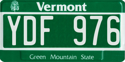 VT license plate YDF976