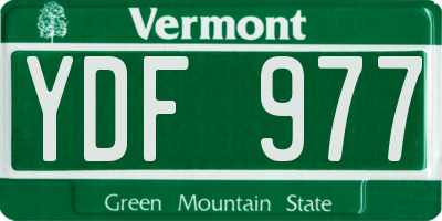 VT license plate YDF977
