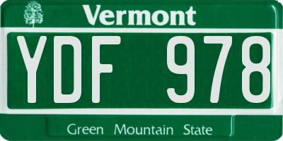 VT license plate YDF978