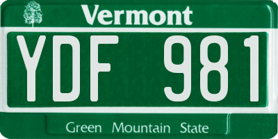 VT license plate YDF981