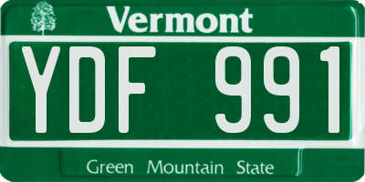 VT license plate YDF991