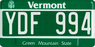 VT license plate YDF994