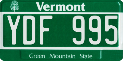 VT license plate YDF995