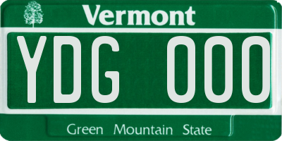 VT license plate YDG000