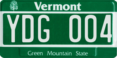 VT license plate YDG004