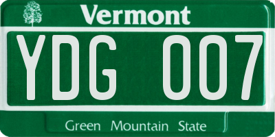 VT license plate YDG007
