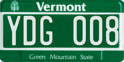 VT license plate YDG008