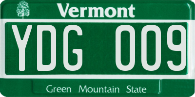 VT license plate YDG009