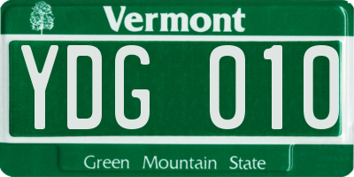 VT license plate YDG010