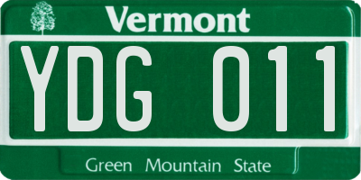 VT license plate YDG011