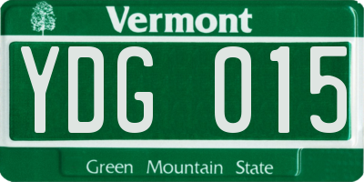 VT license plate YDG015