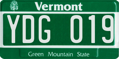 VT license plate YDG019