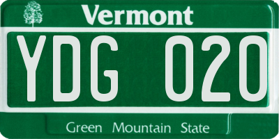 VT license plate YDG020