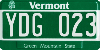 VT license plate YDG023
