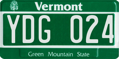 VT license plate YDG024